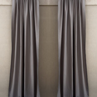 Calyz Grey Cotton Satin Curtain